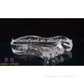 hand pressed shaped clear glass cake plate